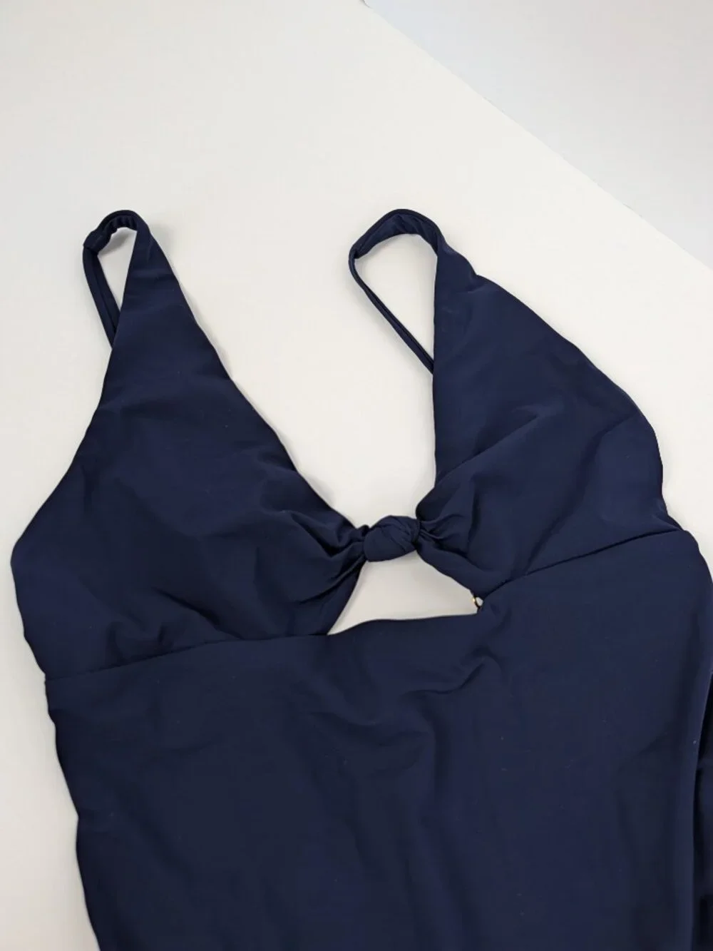Tory Burch Palma Navy Knotted Cutout One-Piece Swimsuit Size M